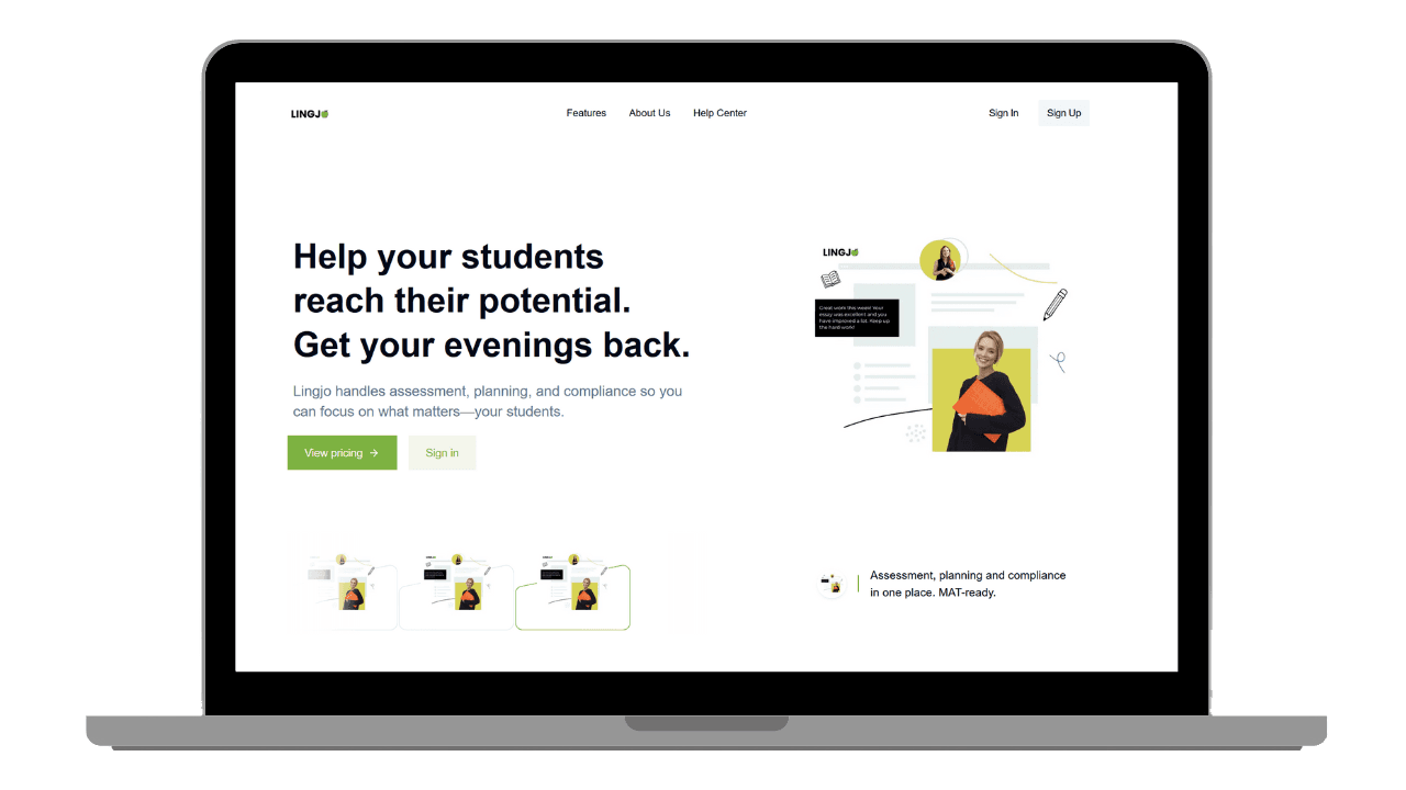 Teacher using Lingjo platform